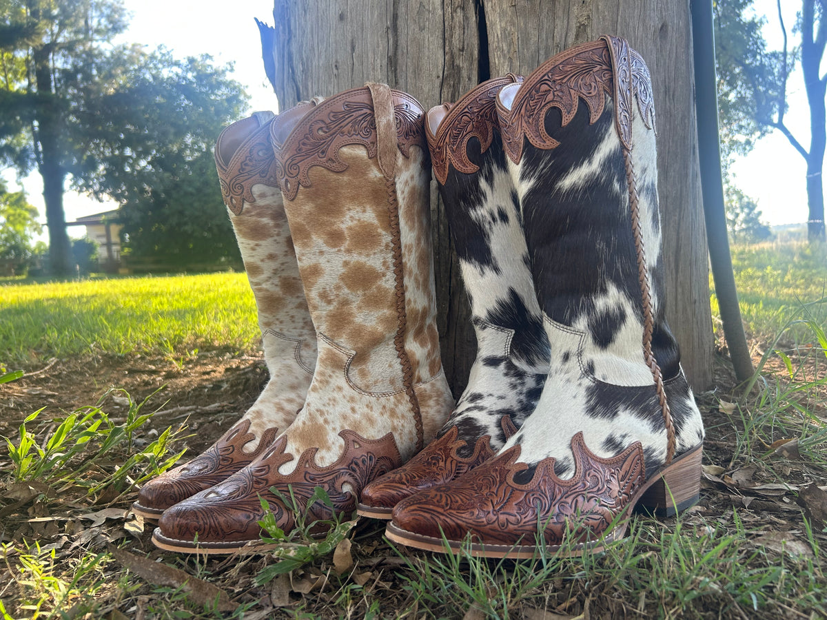 Cowhide Boots-Black