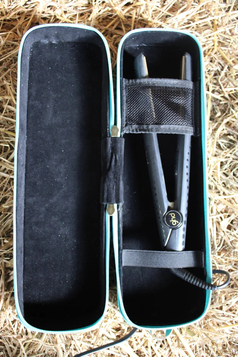 Cowhide Hair Straightener Case- Turquoise