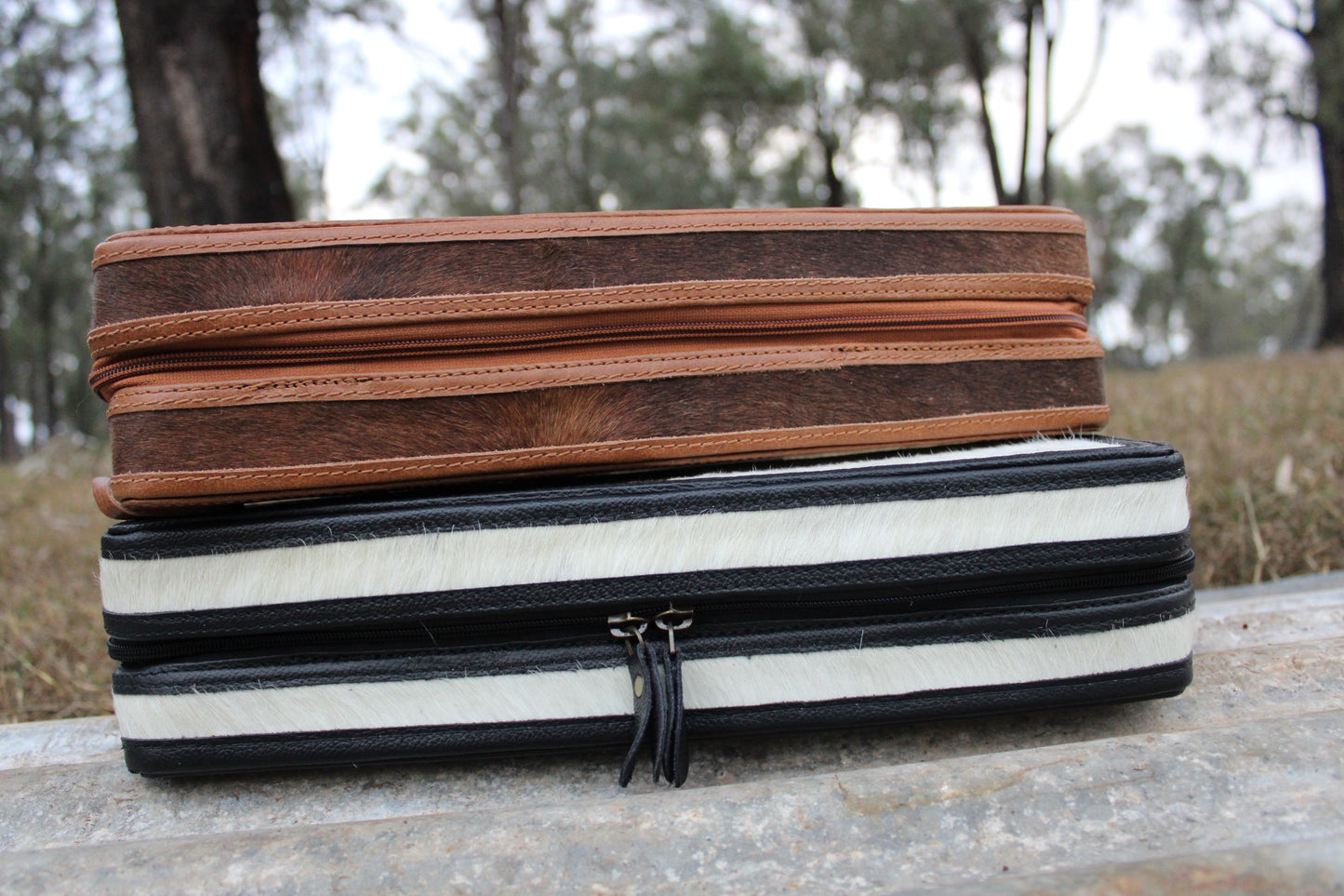 Cowhide Hair Straightener Case-Black