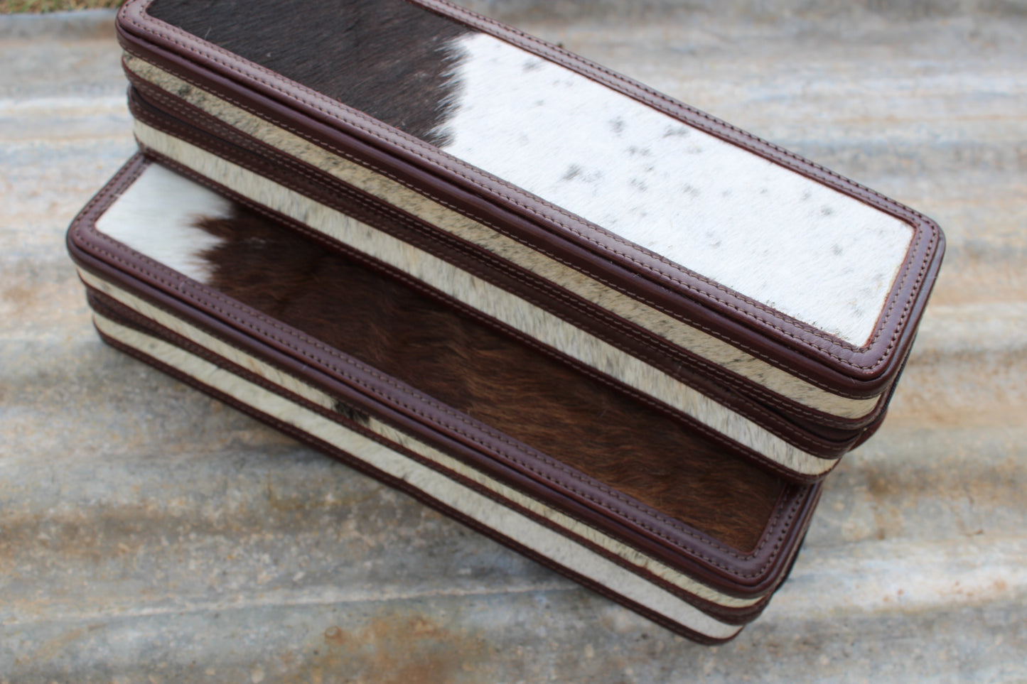Cowhide Hair Straightener Case- Chocolate Brown