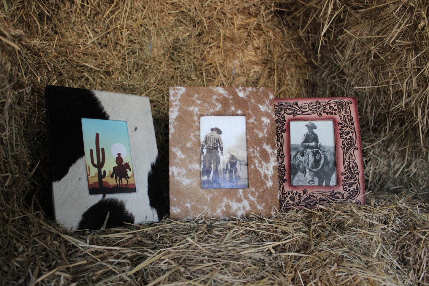 Cowhide Photo Frame-Tan