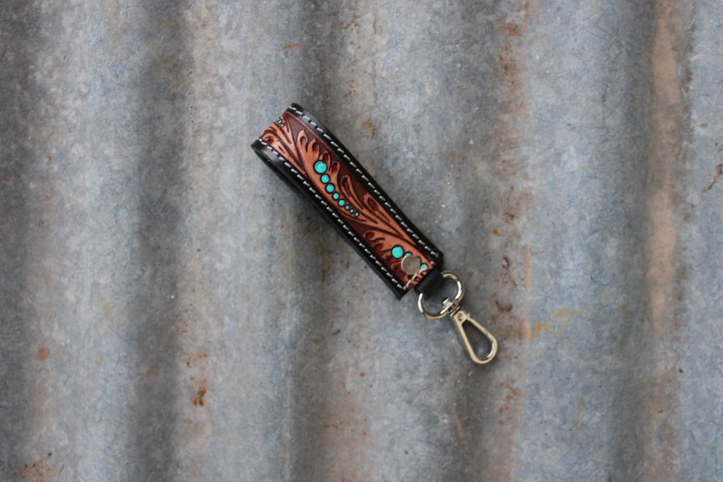 Wristlet-Turquoise Tooled