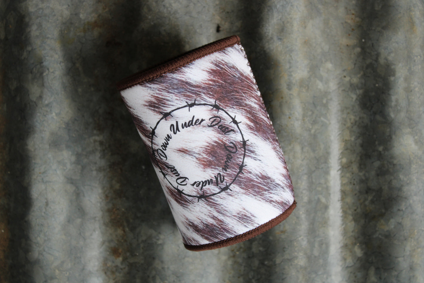 Stubby Cooler- Faux Cowhide