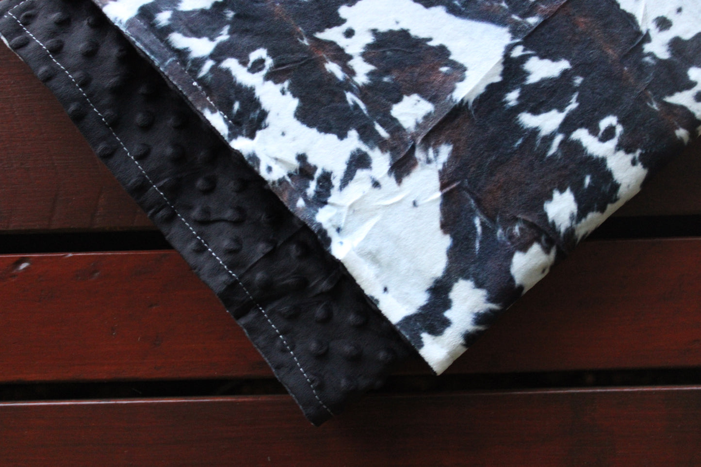 Cowhide inspired blanket-black