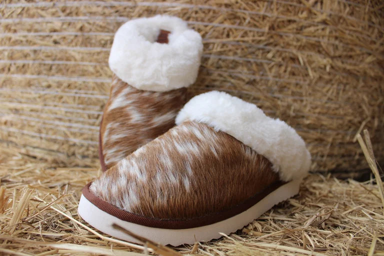 Cowhide Slippers-Tan