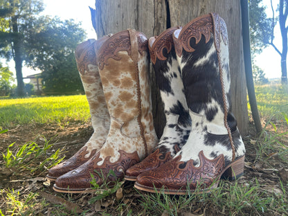 Cowhide Boots-Black