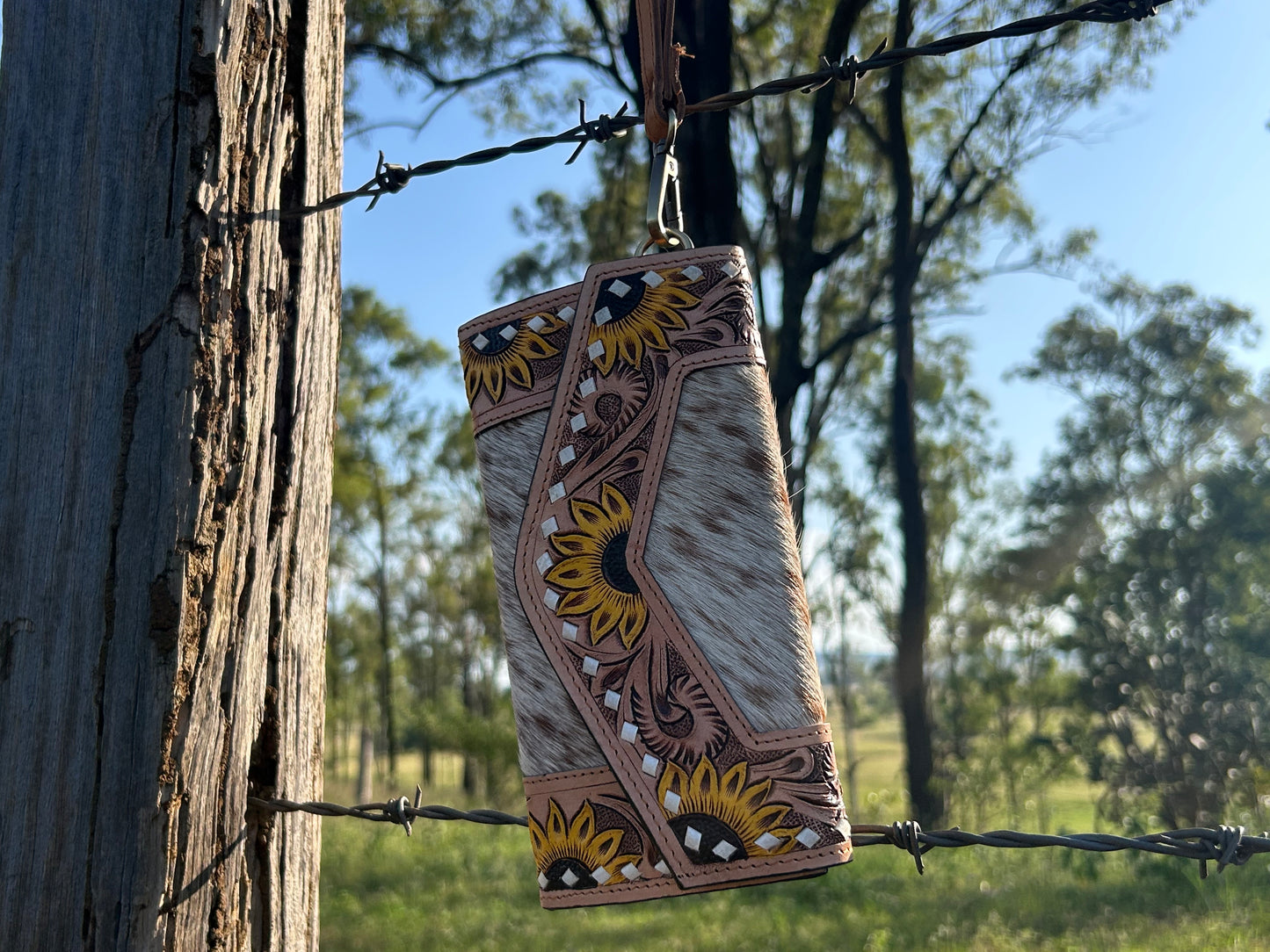 Petal & Patch Cowhide purse