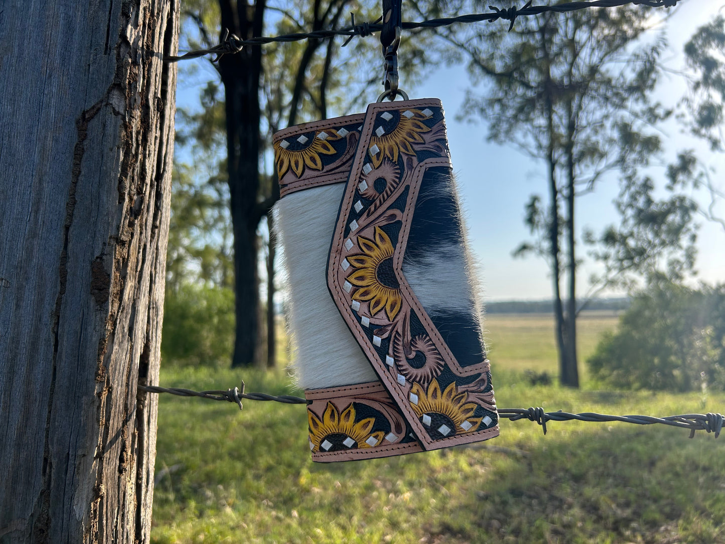 Petal & Patch Cowhide purse