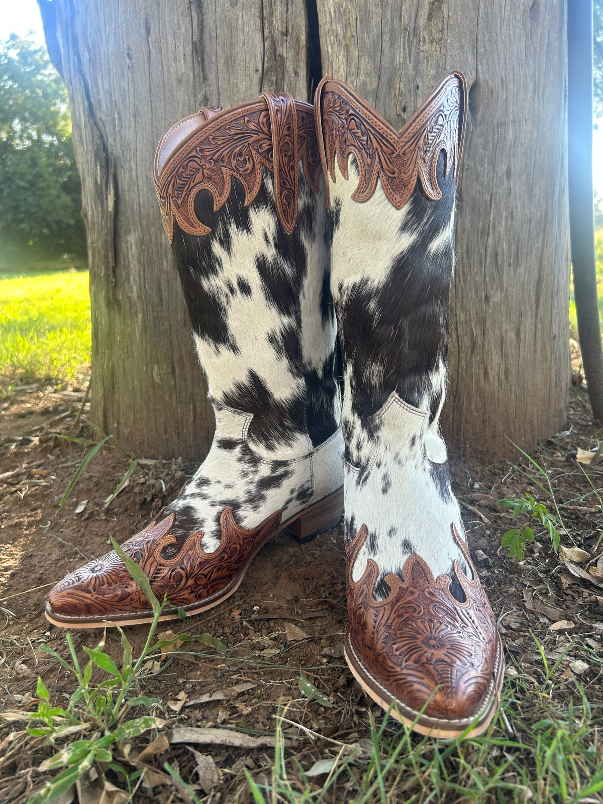 Cowhide Boots-Black