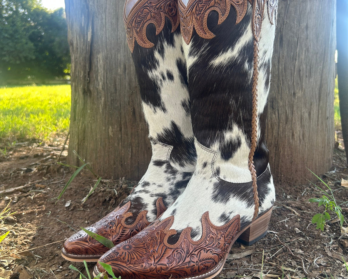 Cowhide Boots-Black