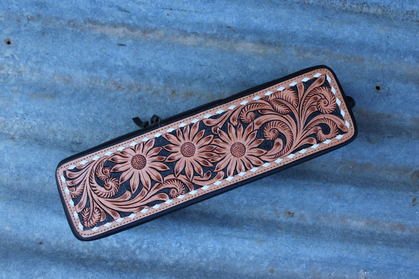SECONDS-Black hair straightener case tooled