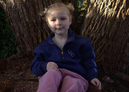 Navy Quarter Zip -Kids