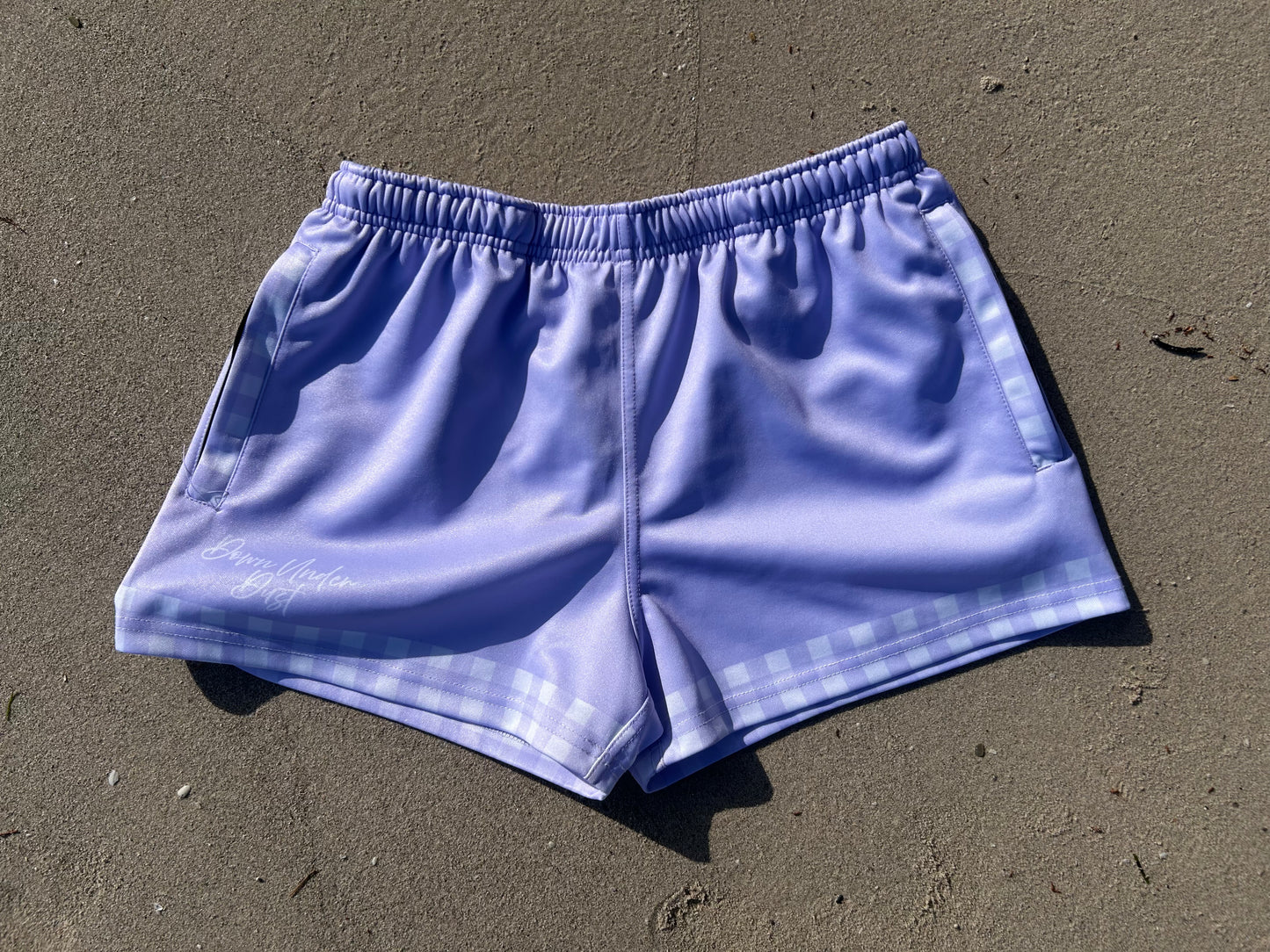 PREORDER-'Crossroads' Footy Shorts- Purple