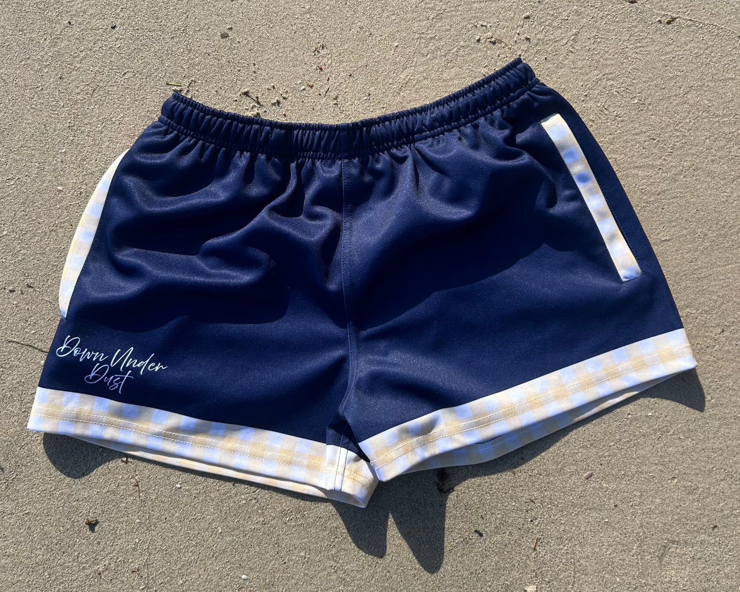 PREORDER-'Crossroads' Footy Shorts- Navy & Yellow