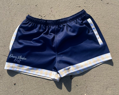 PREORDER-'Crossroads' Footy Shorts- Navy & Yellow