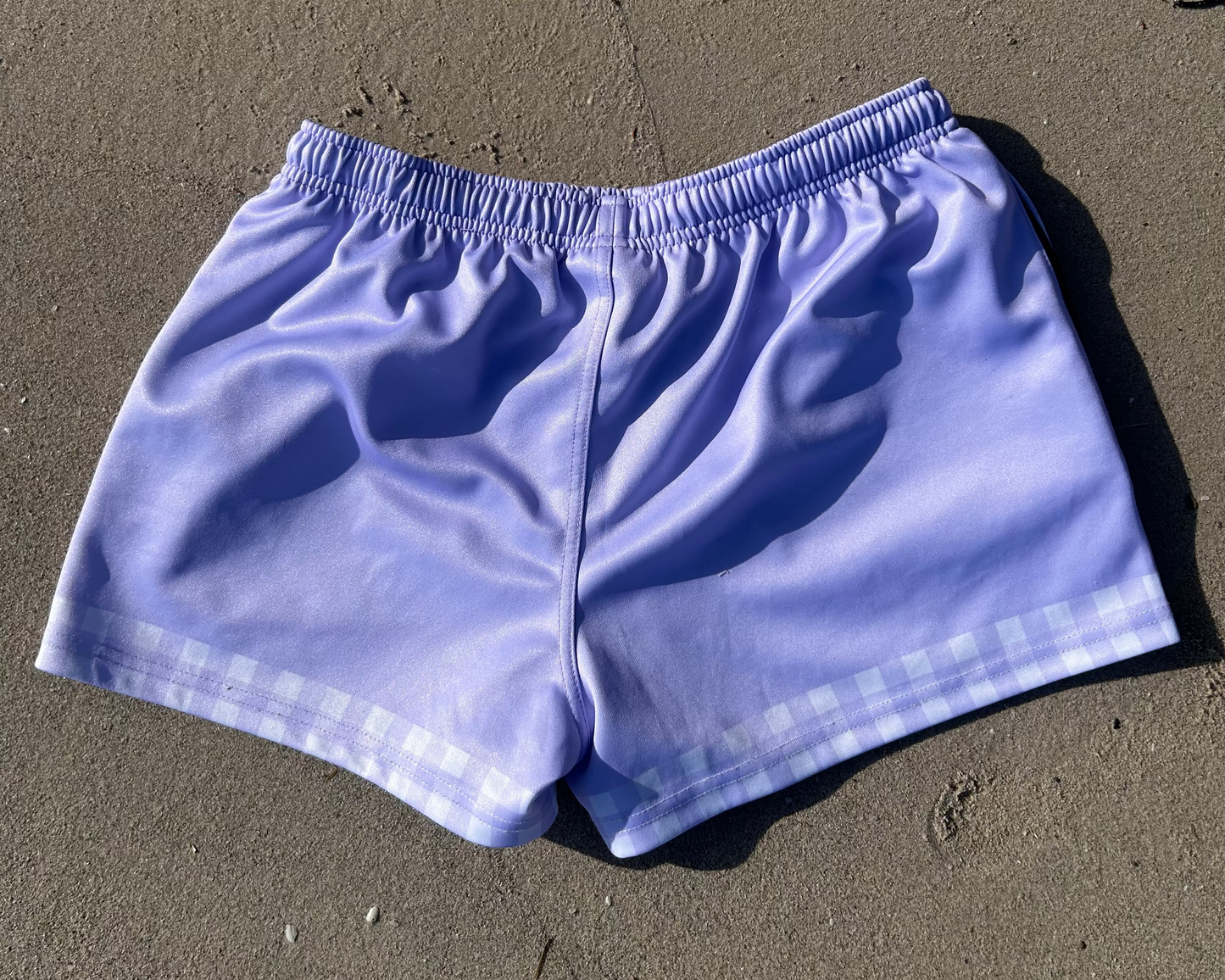 PREORDER-'Crossroads' Footy Shorts- Purple