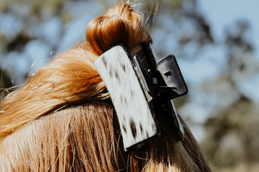 Cowhide Claw Clip-Medium