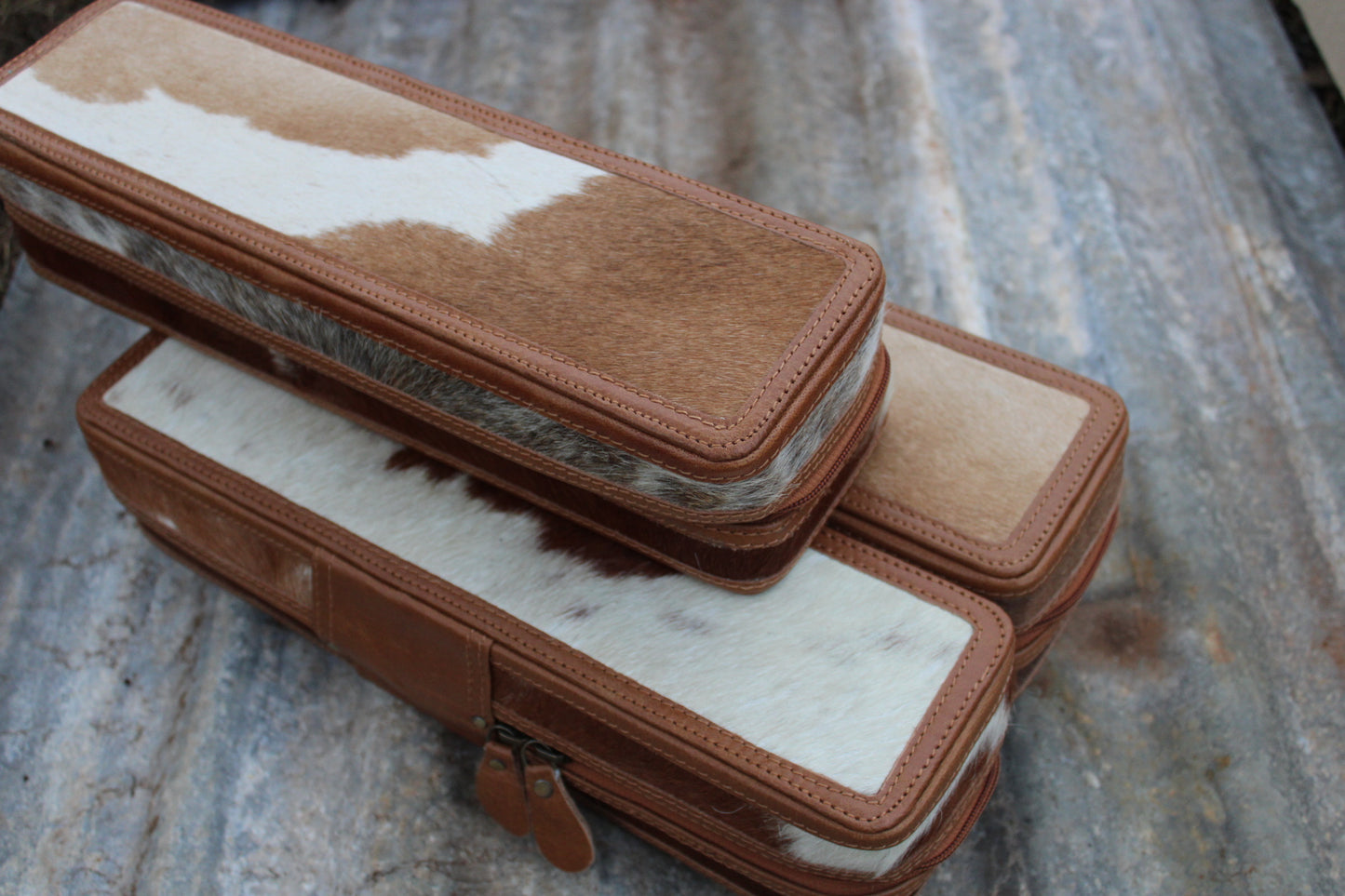 Cowhide Hair Straightener Case- Tan