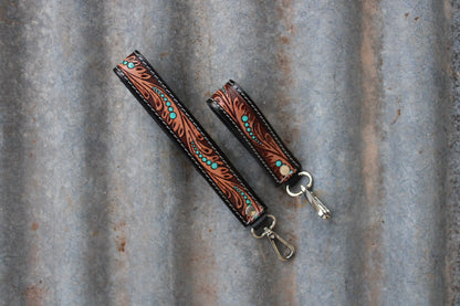 Wristlet-Turquoise Tooled