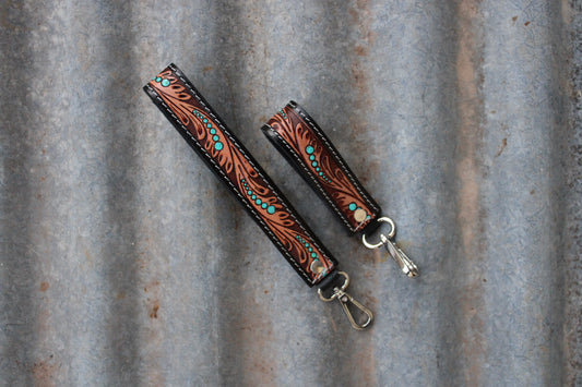 Wristlet-Turquoise Tooled