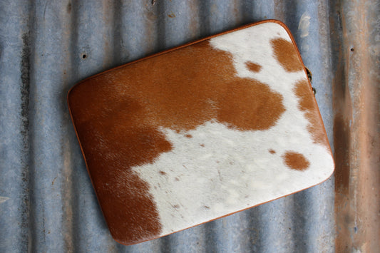 Cowhide Laptop Case-Tan