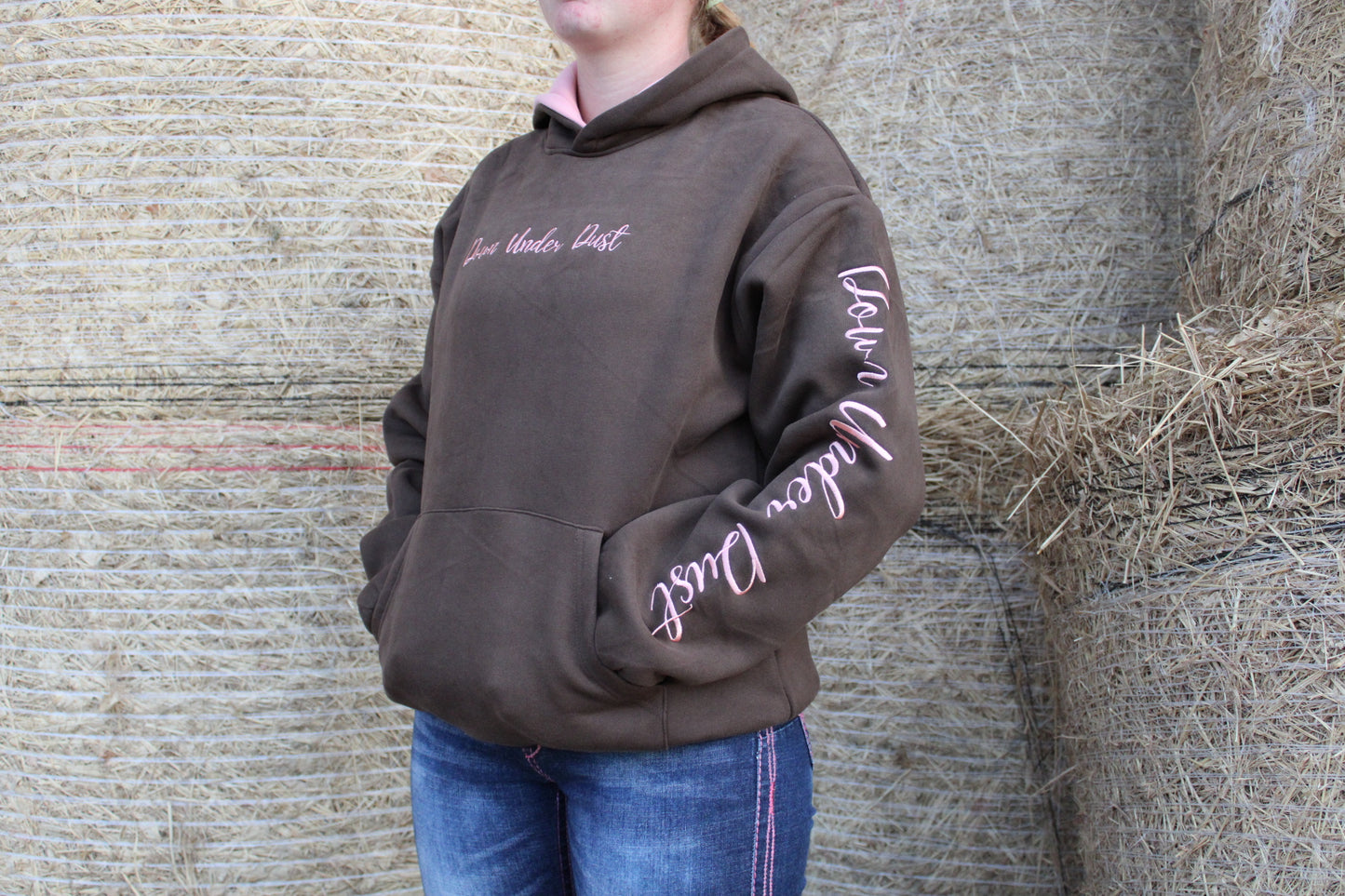Choc Brown & Pink Hoodie-SECONDS
