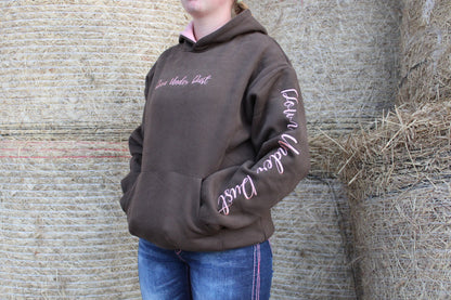 Choc Brown & Pink Hoodie-SECONDS