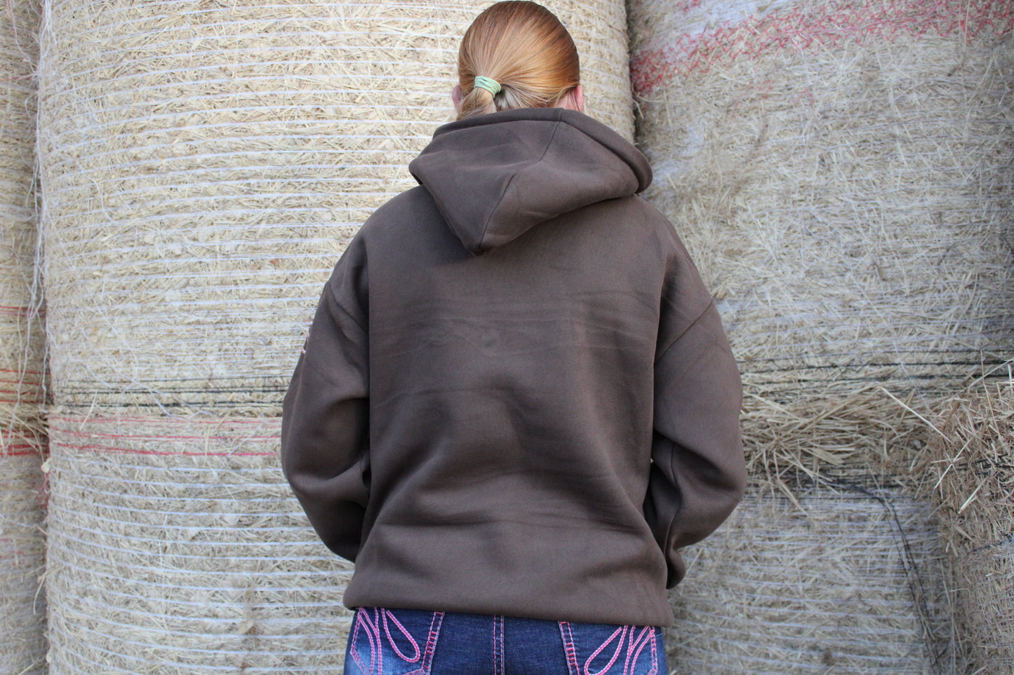 Choc Brown & Pink Hoodie-SECONDS
