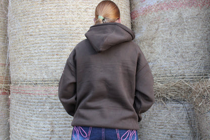 Choc Brown & Pink Hoodie-SECONDS