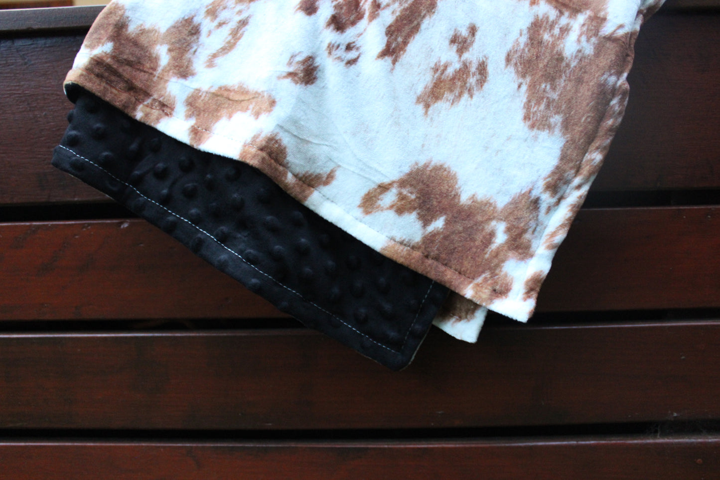 Cowhide inspired blanket-tan