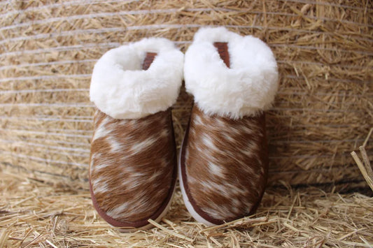 Cowhide Slippers-Tan