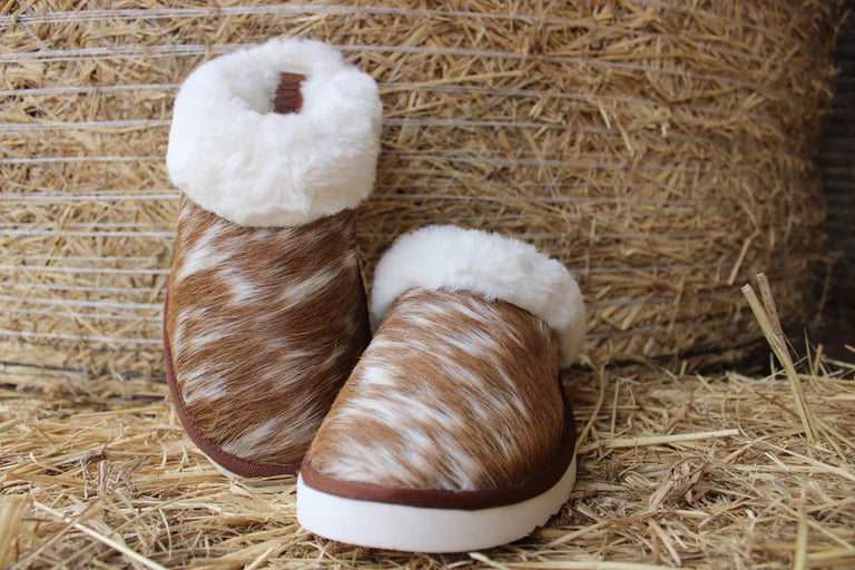 Cowhide Slippers-Tan