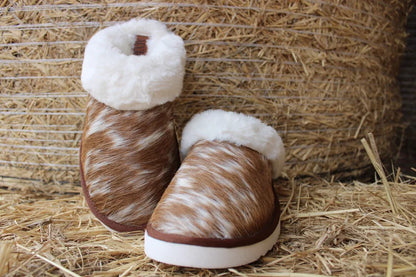 Cowhide Slippers-Tan