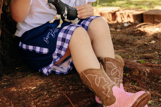 Kids Footy Shorts- 'Crossroads' Navy