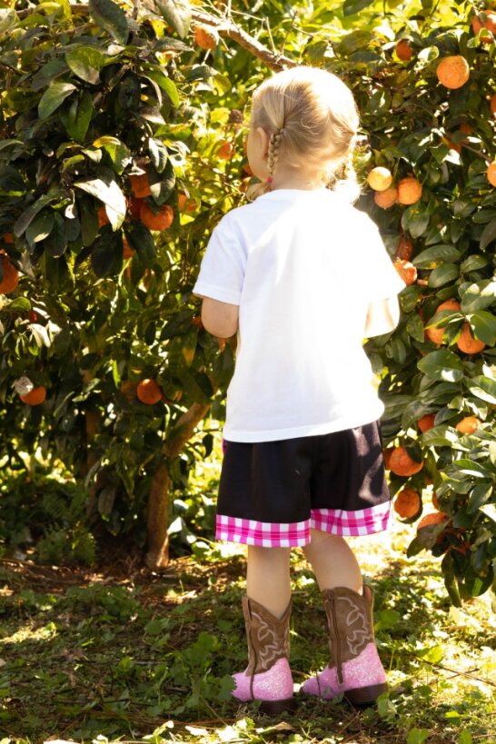 Kids Footy Shorts- 'Crossroads' Pink